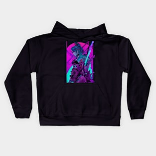 Neon katana samurai Kids Hoodie